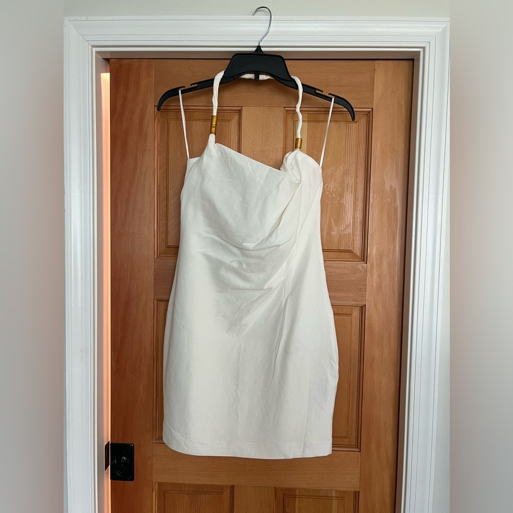 NWT Zara white halter dress
